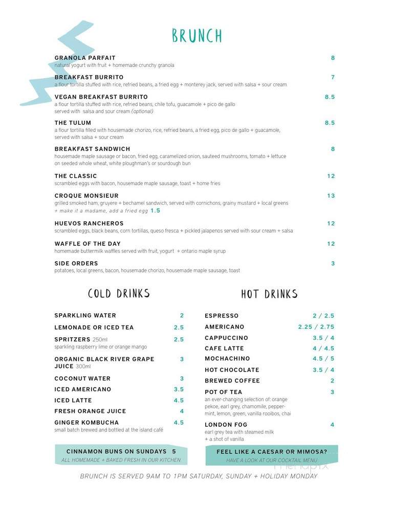 Island Garden Restaurant and Bar - Toronto, ON menu_pic