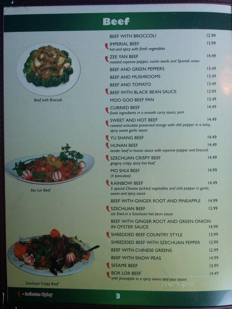 Ho Ho Restaurant - Ottawa, ON menu_pic