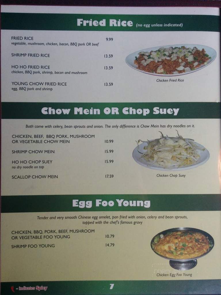 Ho Ho Restaurant - Ottawa, ON menu_pic