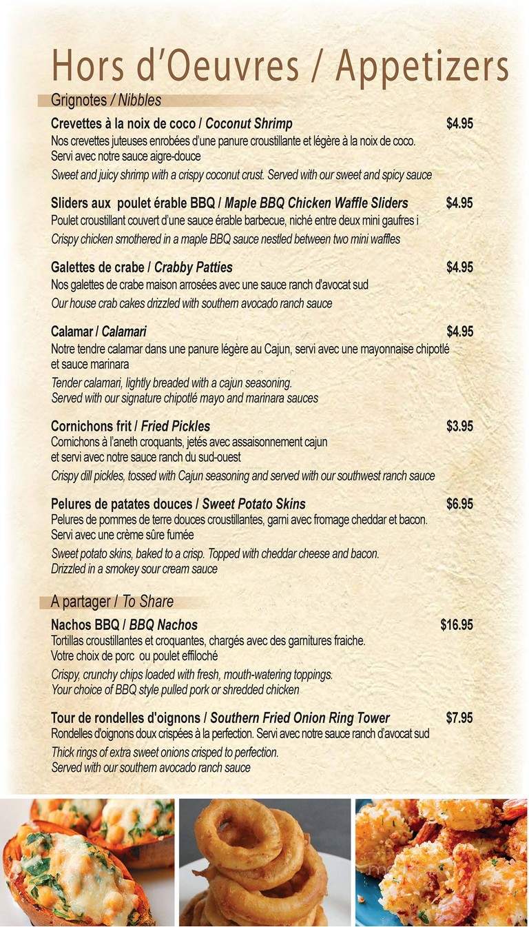Calistoga Grill - Pointe-Claire, QC menu_pic