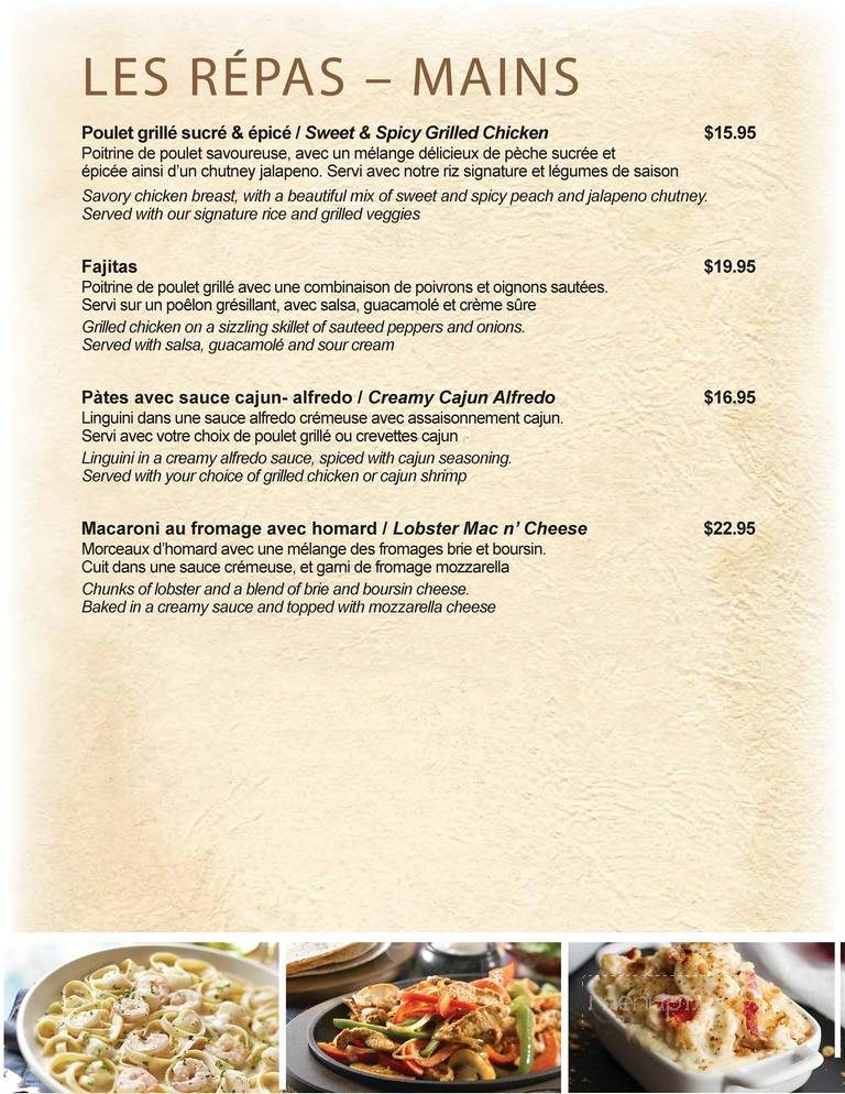 Calistoga Grill - Pointe-Claire, QC menu_pic