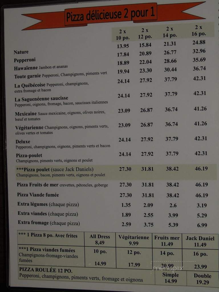 Pizza Maximum - La Baie, QC menu_pic