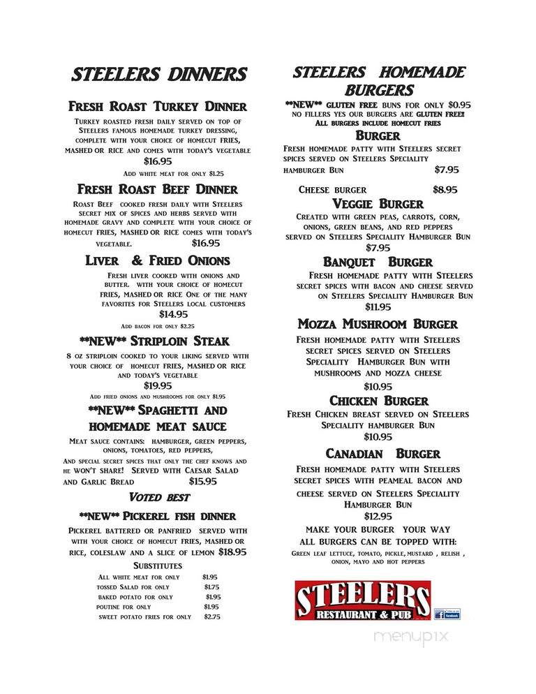 Steelers Restaurant & Pub - Elmvale, ON