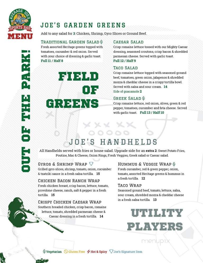 Average Joe's Sports Bar - Lethbridge, AB menu_pic