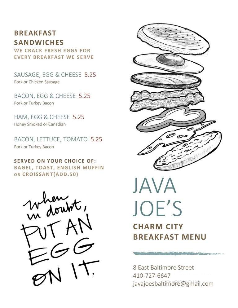 Java Joe's - Markham, ON menu_pic