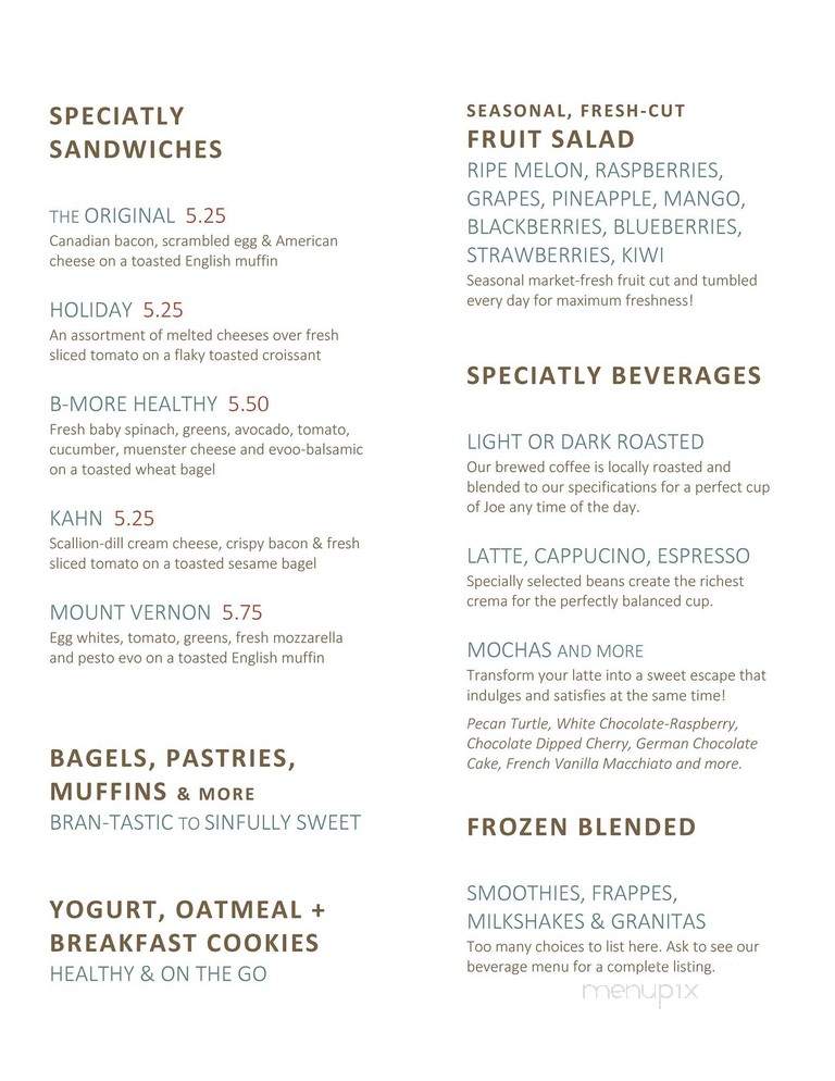 Java Joe's - Markham, ON menu_pic