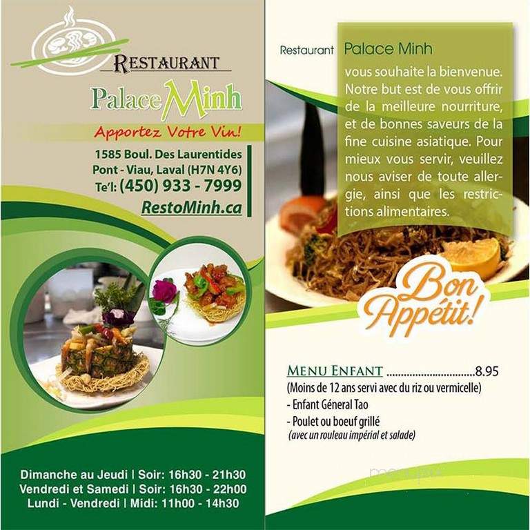 Restaurant Les Menus-Plaisirs - Laval, QC menu_pic