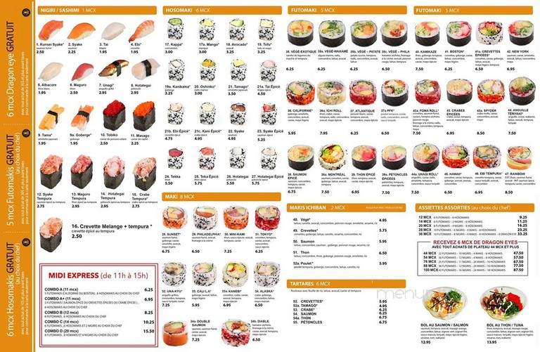Ichi Sushi - Montreal, QC menu_pic