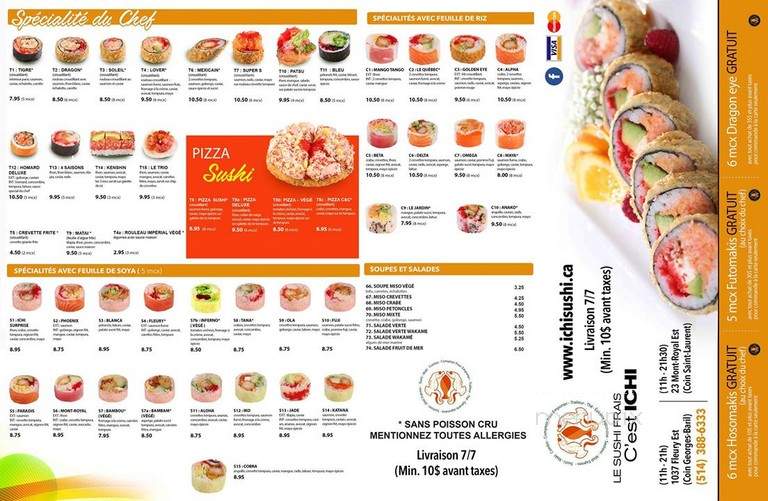 Ichi Sushi - Montreal, QC menu_pic