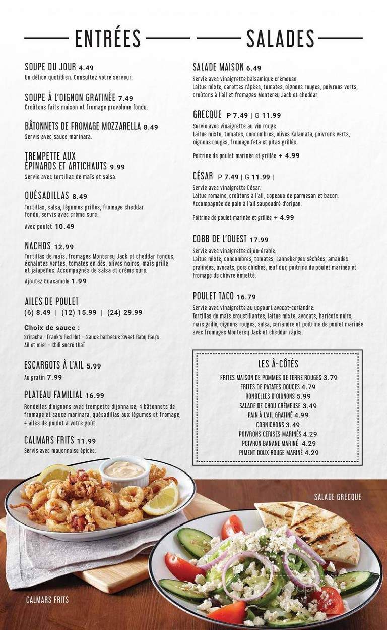 Nickels Grill & Bar - Laval, QC menu_pic