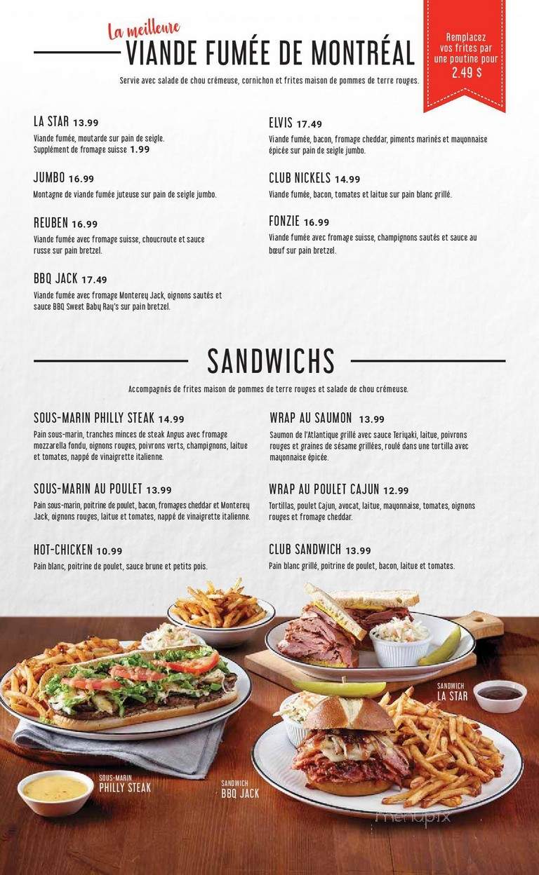 Nickels Grill & Bar - Laval, QC menu_pic