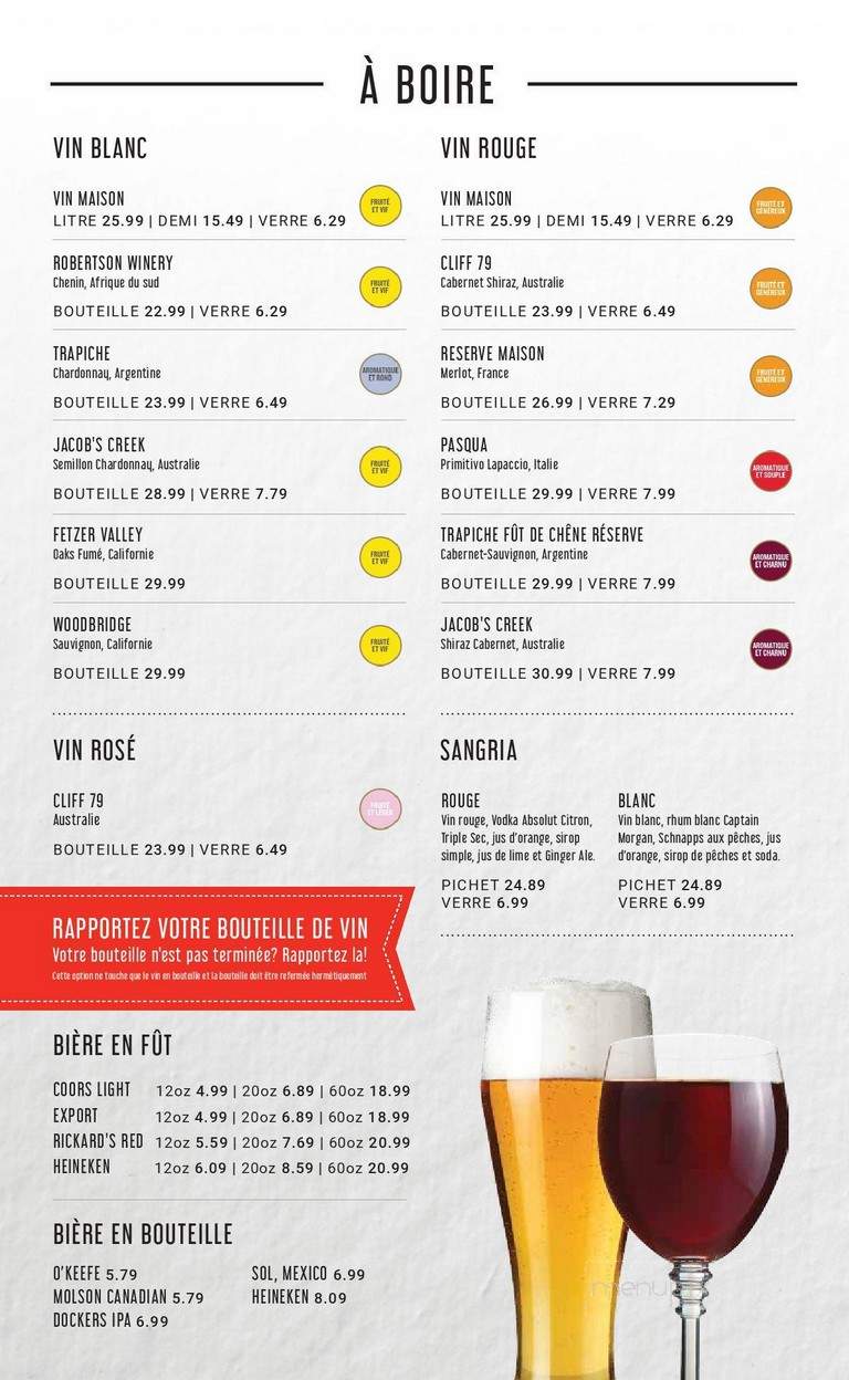 Nickels Grill & Bar - Laval, QC menu_pic