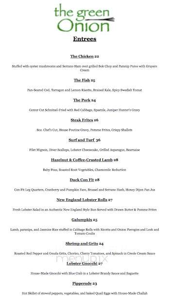 Green Onion - Toronto, ON menu_pic