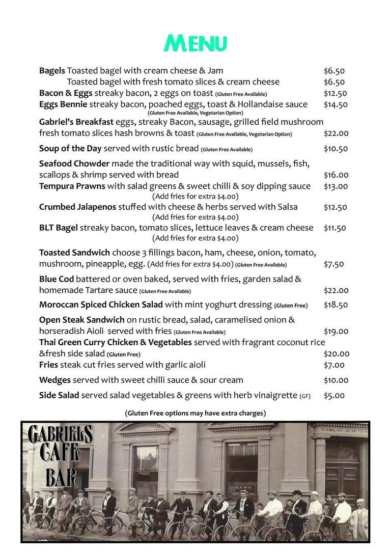 Gabriel's Cafe - Aurora, ON menu_pic