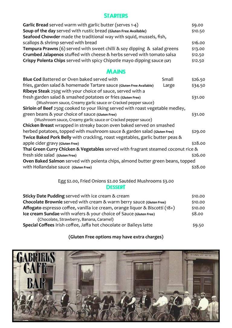 Gabriel's Cafe - Aurora, ON menu_pic