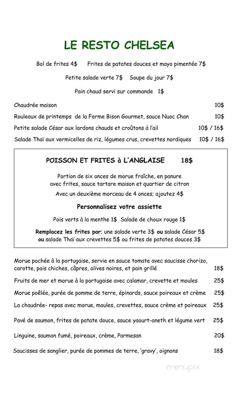 Resto Le Ronfleur - Gatineau, QC menu_pic