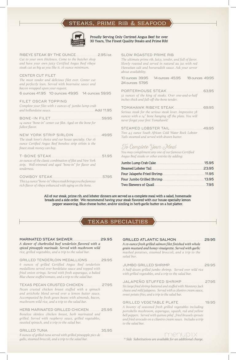 Houston's Steak & Seafood - Toronto, ON menu_pic