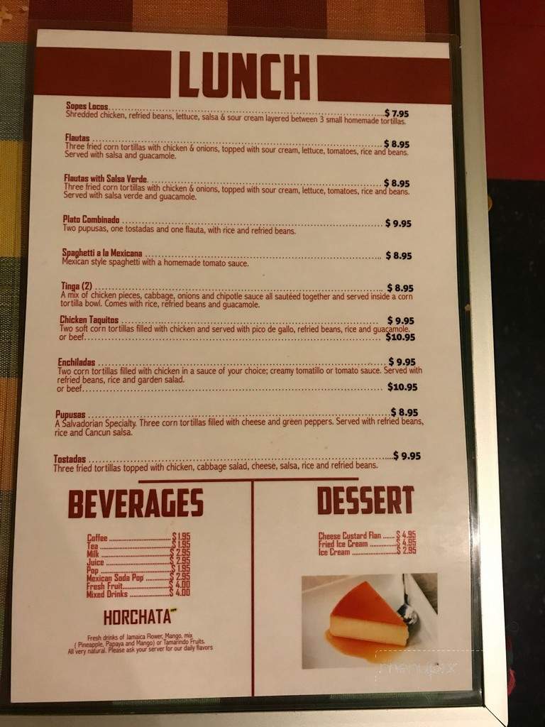 Cancun Mexican International Restaurant - Cranbrook, BC menu_pic