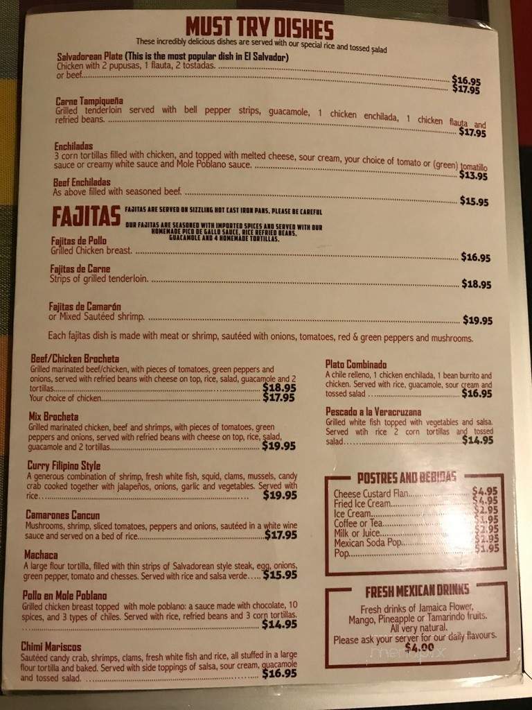 Cancun Mexican International Restaurant - Cranbrook, BC menu_pic