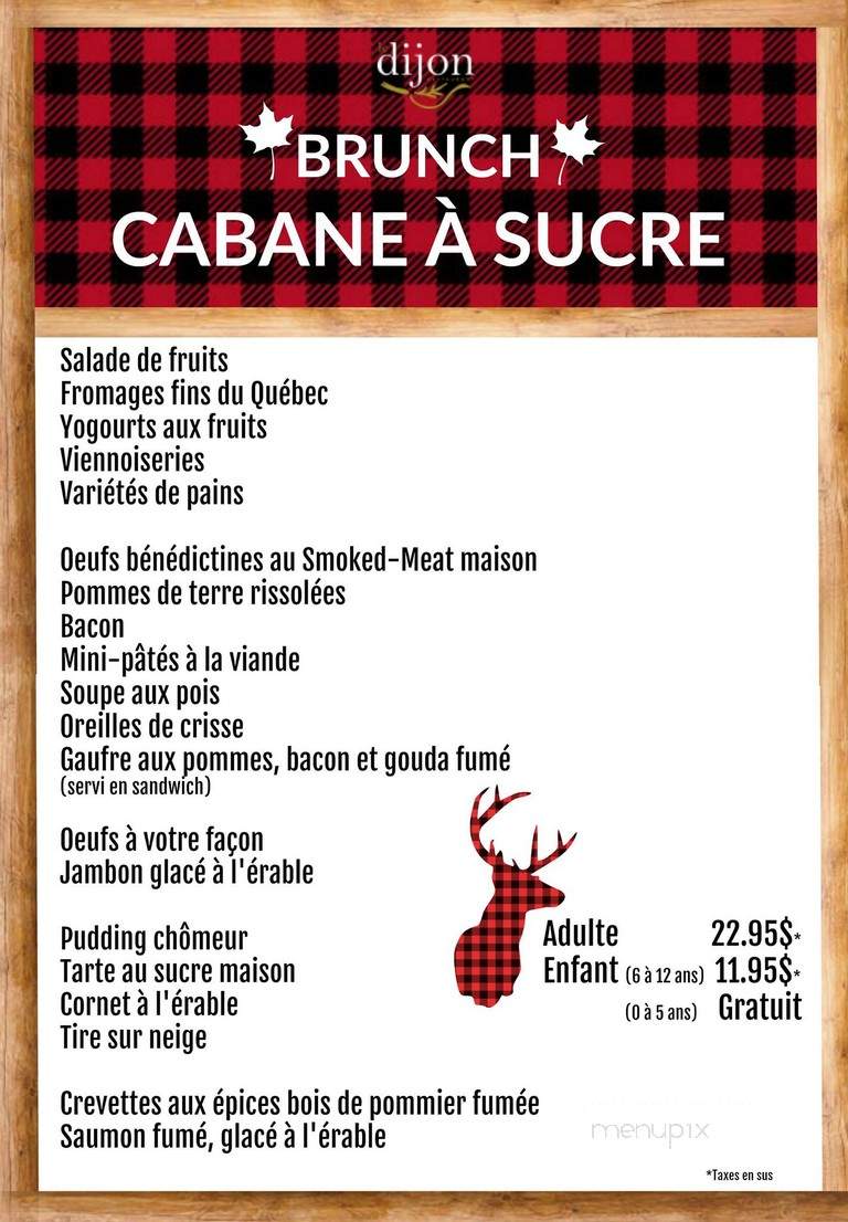 Restaurant Bistro Le Dijon - Quebec, QC menu_pic