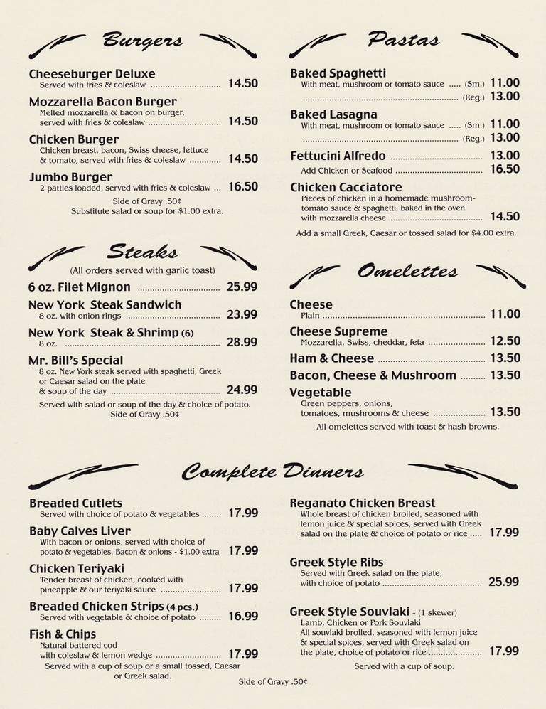 Mr. Bill's Family Restaurant - Lloydminster, AB menu_pic