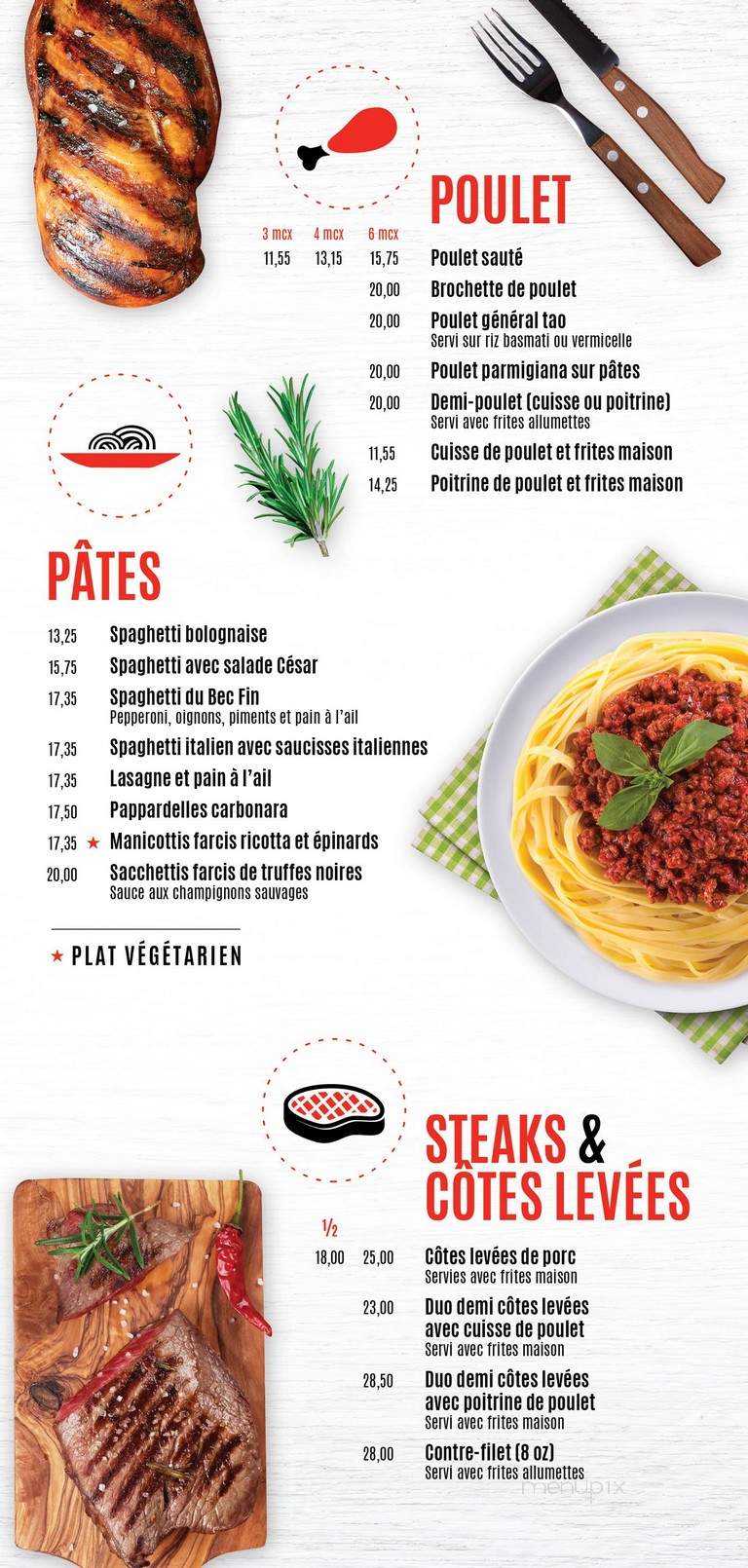 Restaurant Pizza Le Bec Fin - Saint-Georges, QC menu_pic