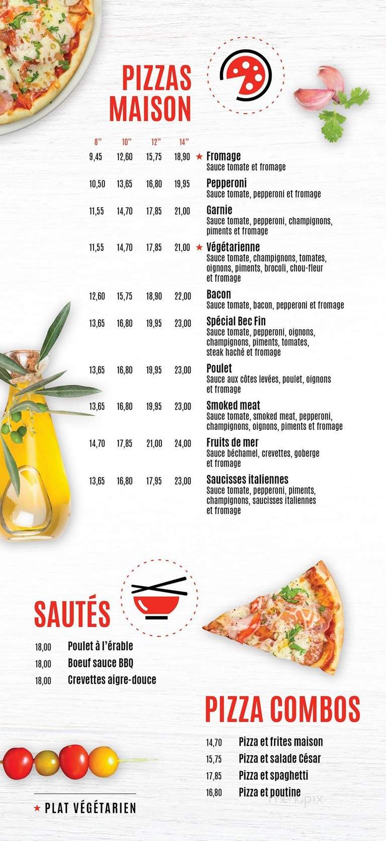 Restaurant Pizza Le Bec Fin - Saint-Georges, QC menu_pic
