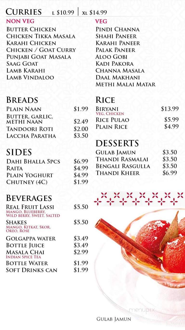 Tandoori Flavour - Vaughan, ON menu_pic