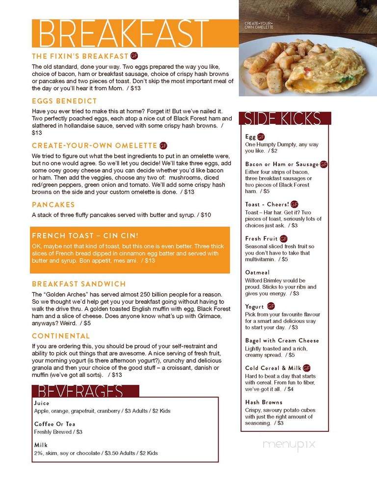 Fixin's Homestyle Eatery - Saskatoon, SK menu_pic