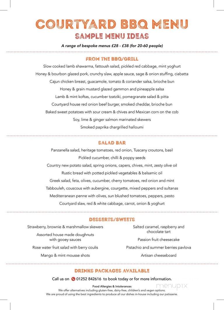 Courtyard Cafe - Toronto, ON menu_pic