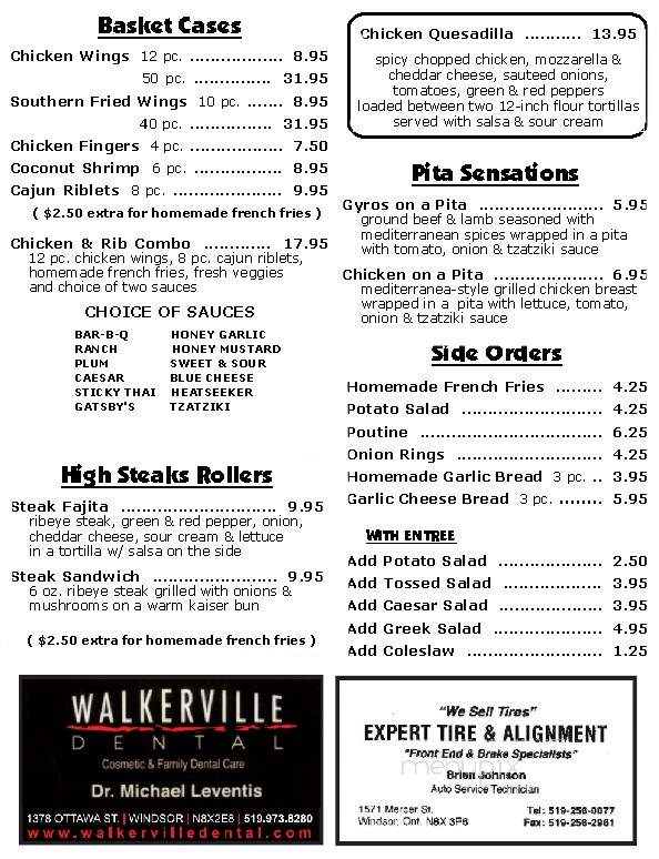 Gatsby's Restaurant - Windsor, ON menu_pic