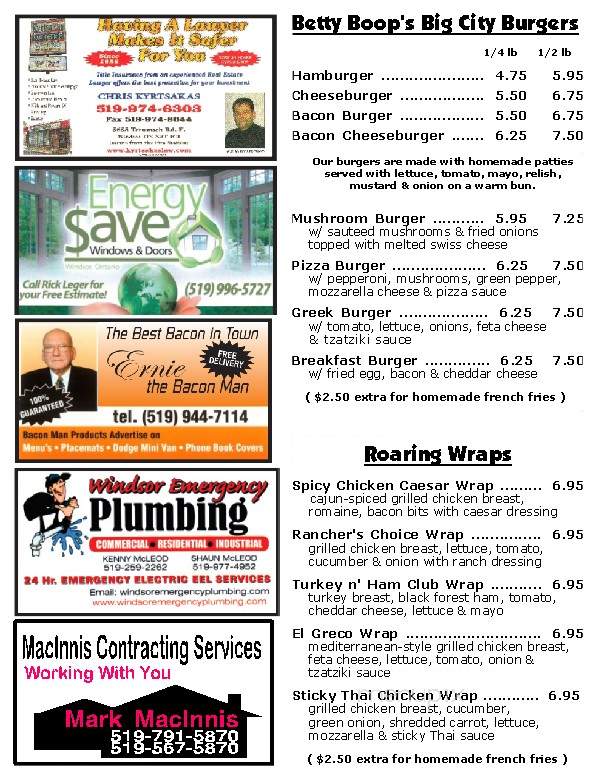 Gatsby's Restaurant - Windsor, ON menu_pic