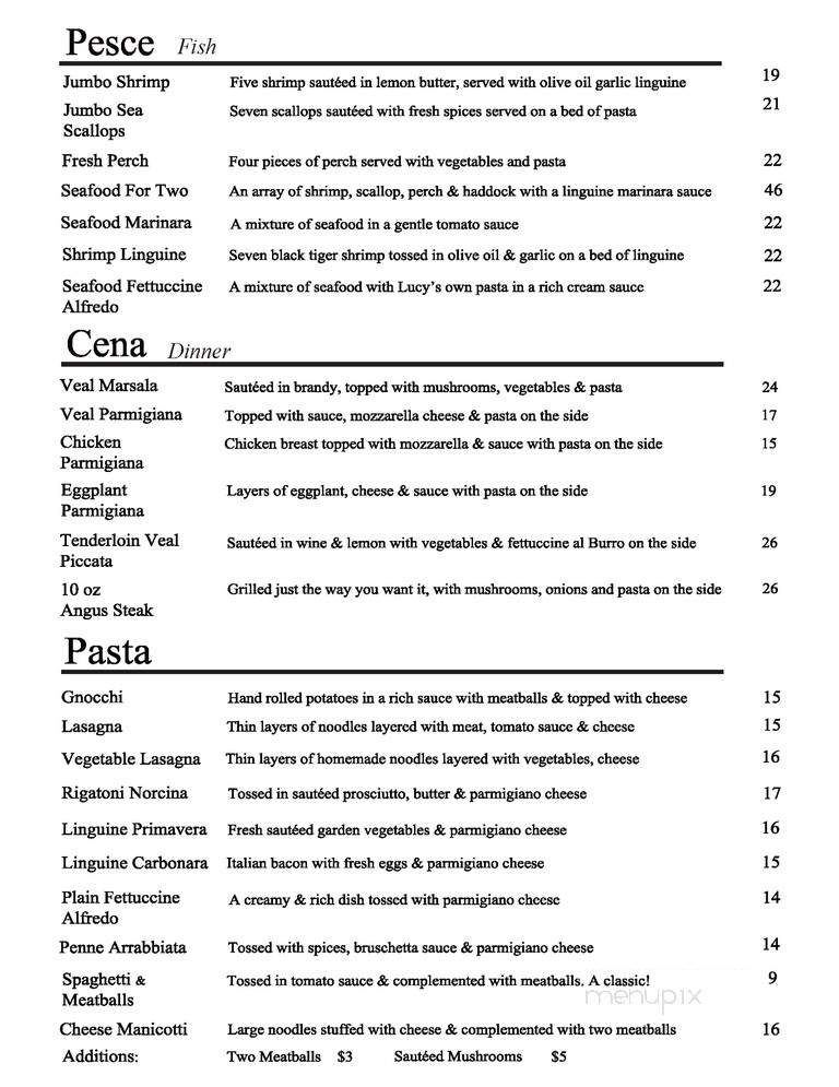 Lucy's Cafe & Catering - Port Colborne, ON menu_pic