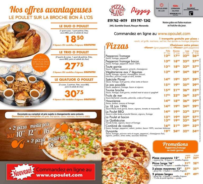 Rotisserie O Poulet - Rouyn-Noranda, QC menu_pic