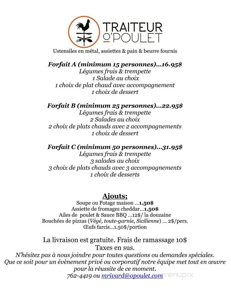 Rotisserie O Poulet - Rouyn-Noranda, QC menu_pic