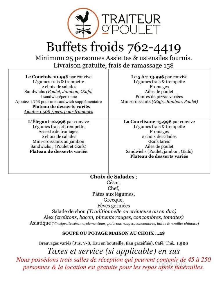 Rotisserie O Poulet - Rouyn-Noranda, QC menu_pic