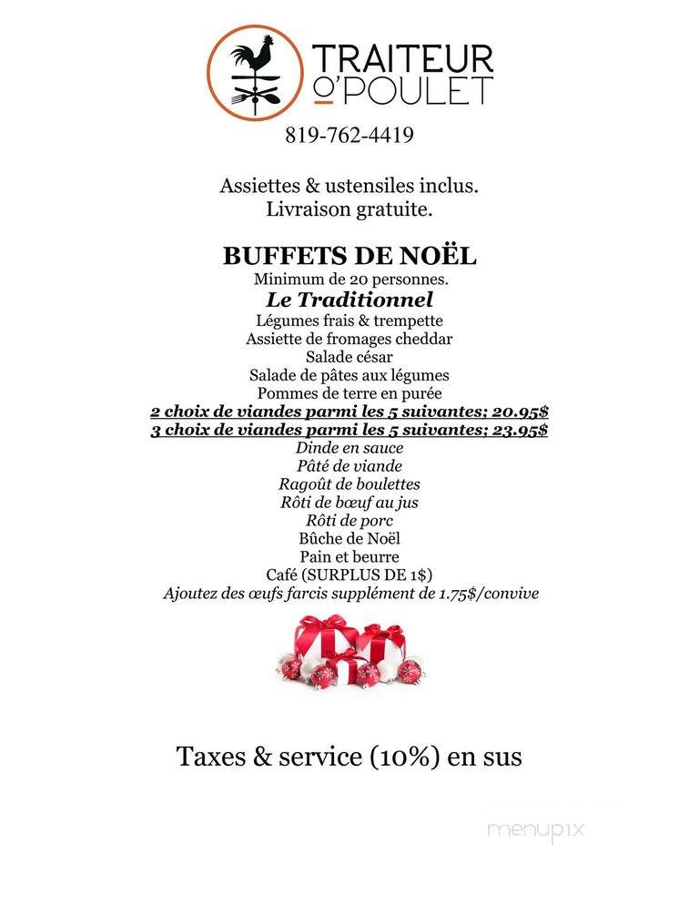Rotisserie O Poulet - Rouyn-Noranda, QC menu_pic