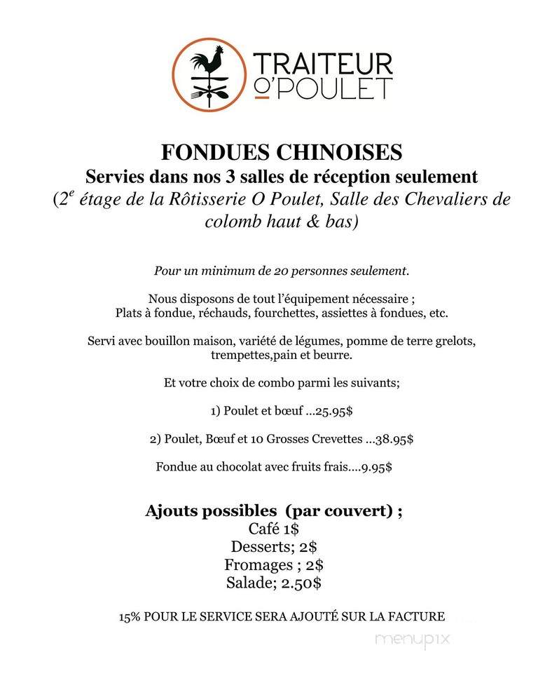 Rotisserie O Poulet - Rouyn-Noranda, QC menu_pic
