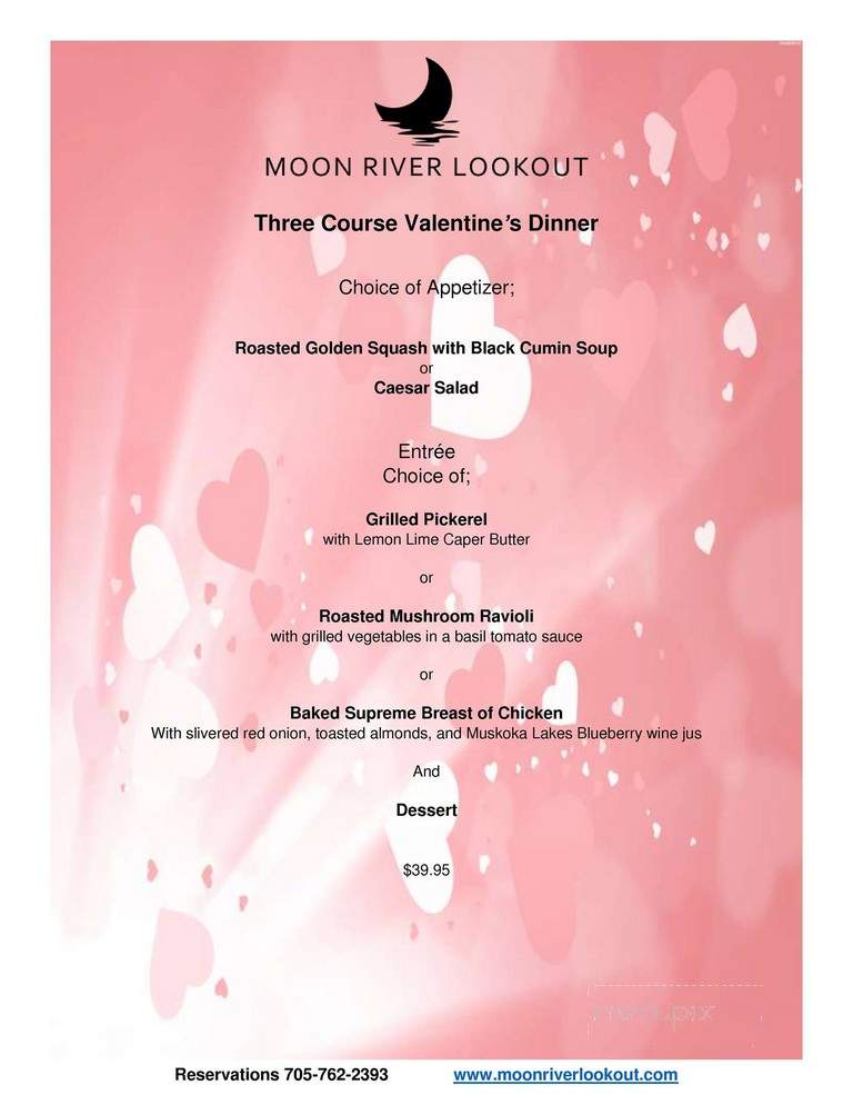 The Moon River Lookout - Bala, ON menu_pic