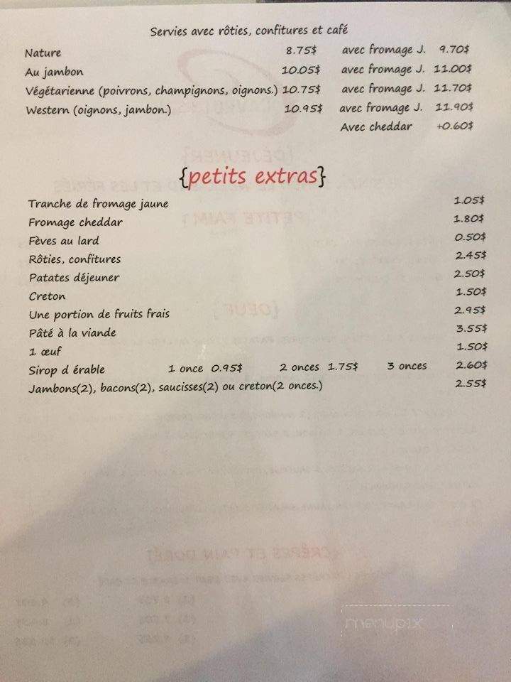 Restaurant Bar Motel Le Cavro - Saint-Ubalde, QC menu_pic