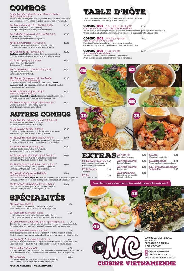 Pho Kim - Brossard, QC menu_pic