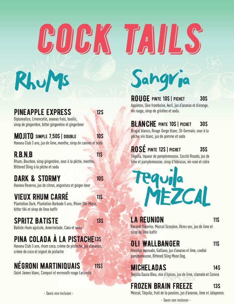 Barraca - Montreal, QC menu_pic