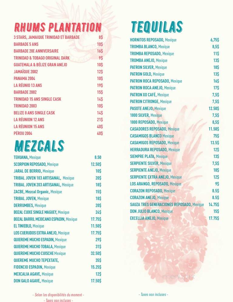 Barraca - Montreal, QC menu_pic