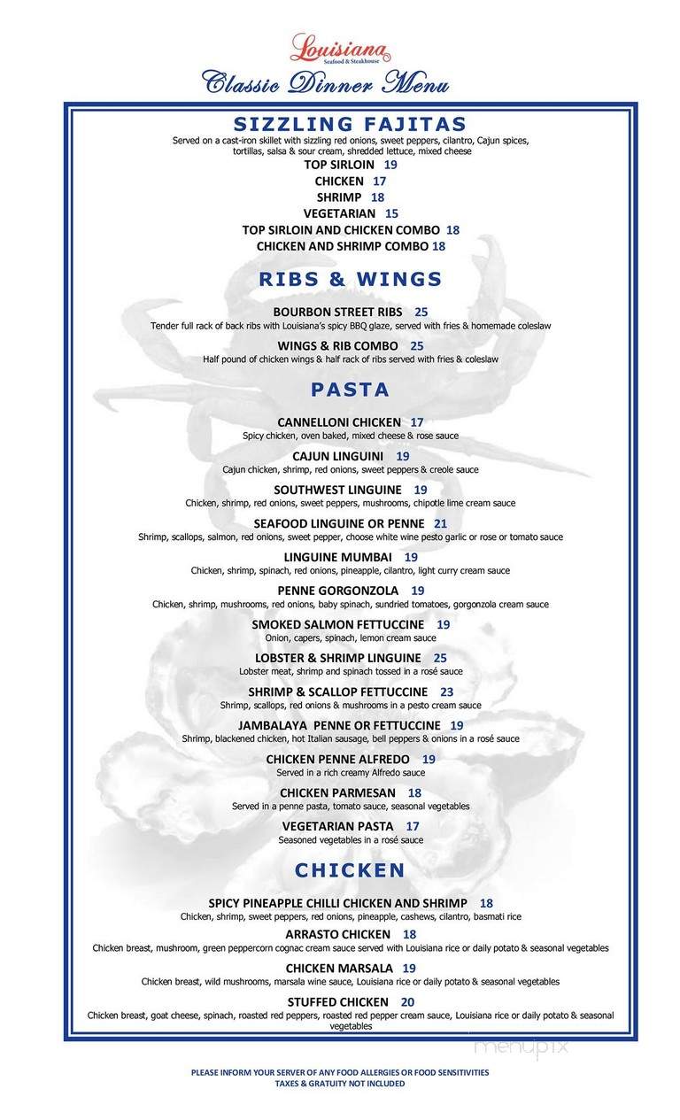 Louisiana Seafood Kitchen & Oyster Bar - Brampton, ON menu_pic