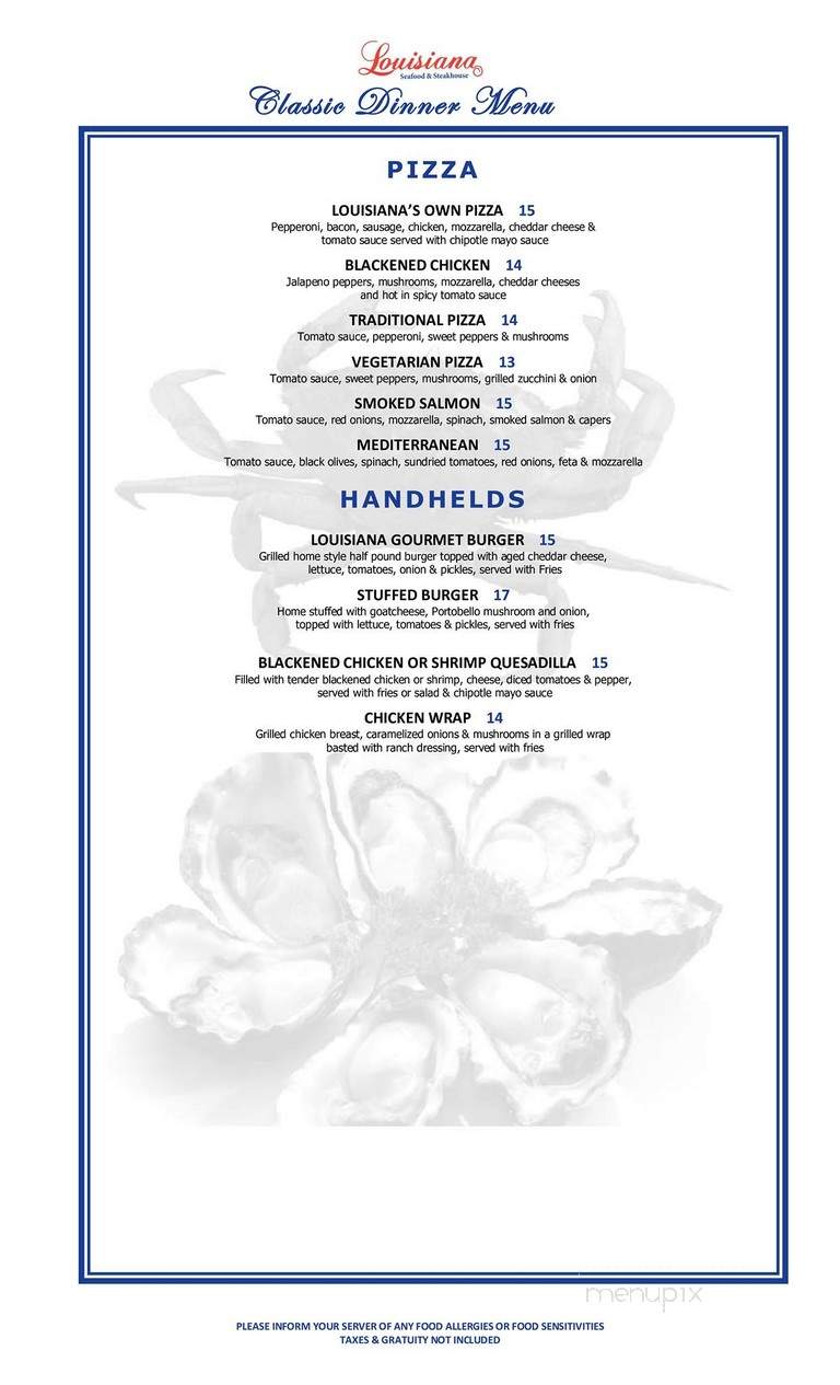 Louisiana Seafood Kitchen & Oyster Bar - Brampton, ON menu_pic