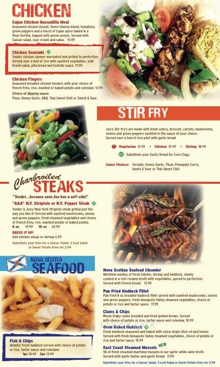 Joe's Food Emporium - Wolfville, NS menu_pic