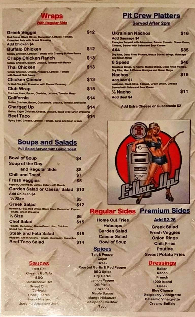 Garage Pub & Eatery - Medicine Hat, AB menu_pic