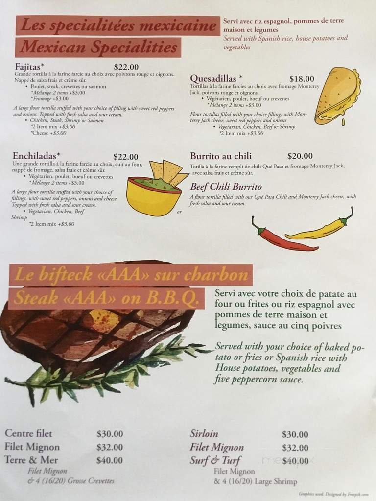 Restaurant Que Pasa - Ormstown, QC menu_pic