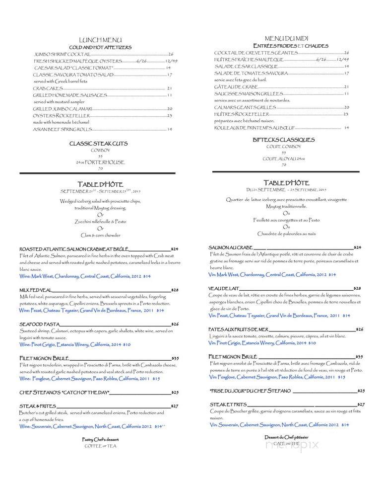 40 West Steakhouse - Pointe-Claire, QC menu_pic