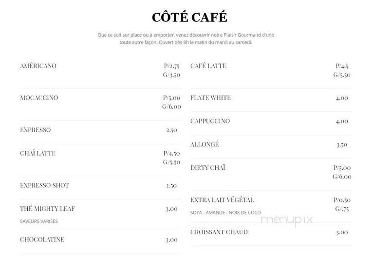 Plaisir Gourmand Restaurant & Traiteur - North Hatley, QC menu_pic